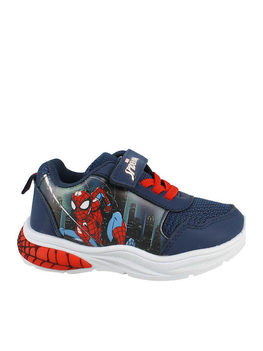 Kids Sneakers with Hoop & Loop Closure and Lights Navy Blue