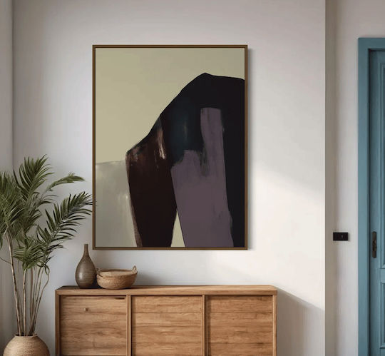 Canvas Painting Beige Blue World 80x120 Cm