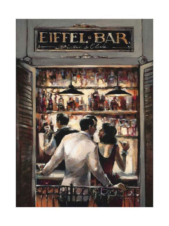 Painting Canvas Couple At The Bar 90x130 Cm