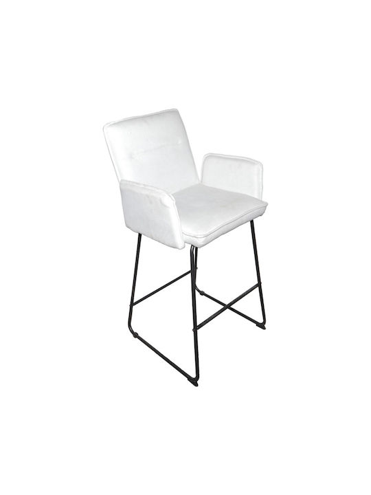 Stool Bar with Backrest Upholstered with Fabric...