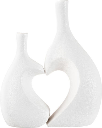 Vază Decorativă Ceramică Dublu Inimă Rt224 Alb 9x22cm 1buc