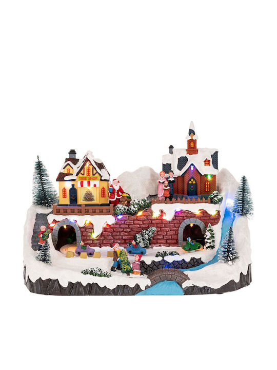 Iliadis Christmas Illuminated Decorative Village with Electric with Music and Movement 33x22x19cm.