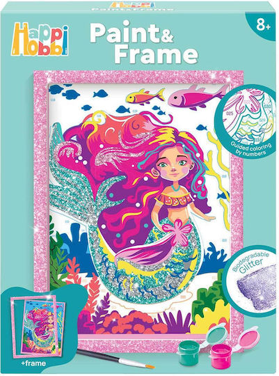 Happihobbi Paint & Frame Paint By Numbers Mythical Mermaid Ηλικίες 8+ Χρονών