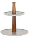 Eglo Stone Dessert Tower Stand with 2 Tiers Makilala White Ø28cmxY25.5cm