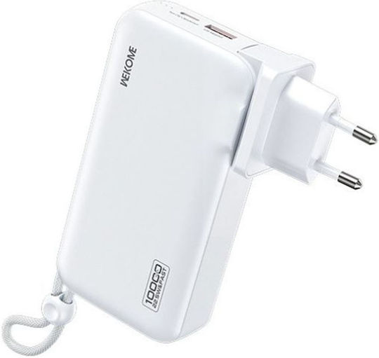WK WP-118 Power Bank 10000mAh 22.5W with USB-A Port and USB-C Port Power Delivery White