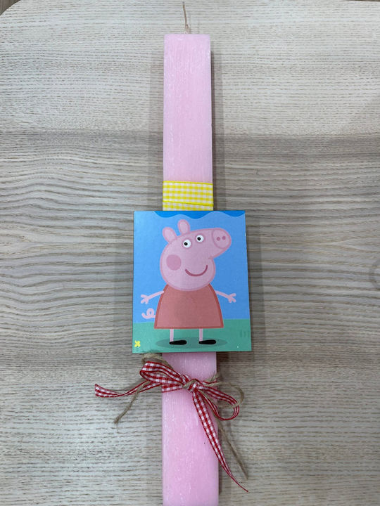 Osterkerze Peppa Wutz Runde Beduftete und Handgefertigte Rosa