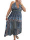 Dress with Ruffle Blue