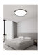 Lightex Sleng Super Slim Ceiling Mount Light 40cm Black with Integrated LED
