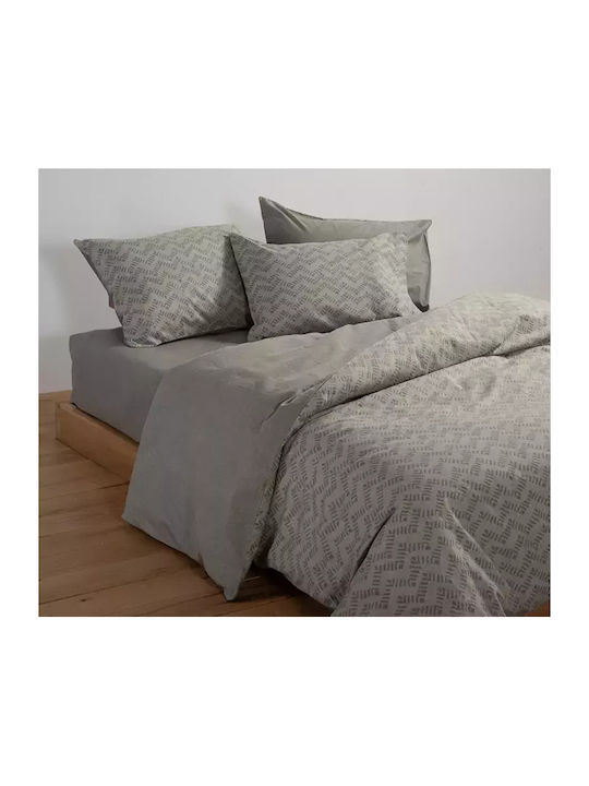 Nef-Nef Homeware Bettwäsche-Set Überdoppel Flanell 240x260cm. Otrando Green 4Stück
