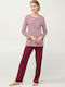 Vamp Winter Damen Pyjama-Set Red Beet