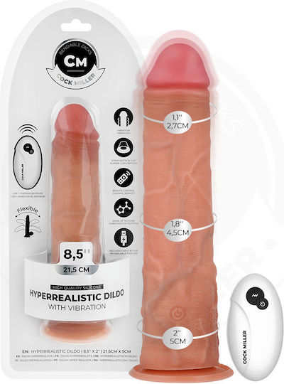 Cock Miller Realistic Vibrator with Remote Control 21.5cm Flesh
