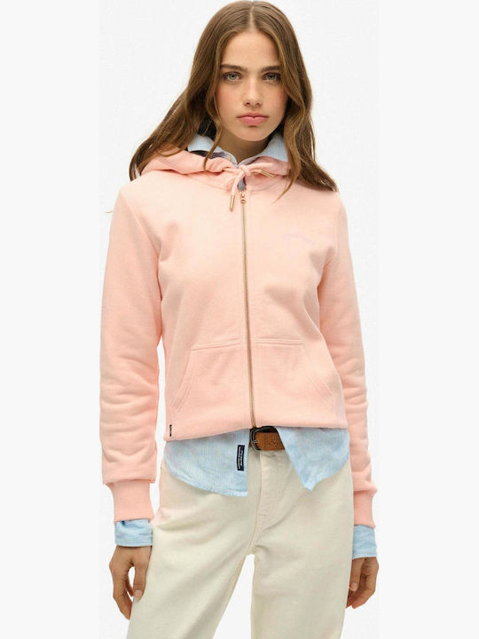 Superdry Γυναικείο Φούτερ με Κουκούλα Ροζ