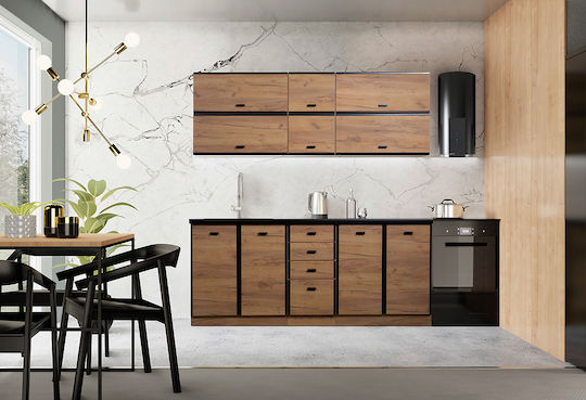 Set Dulapuri de Bucătărie Suspendate & de Podea Stejarii 200x45x72buc Set Dulapuri de Bucătărie Suspendate & de Podea Stejarii 200x45x72buc