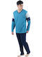 Dustin Men's Winter Pajamas Set Petrol Blue