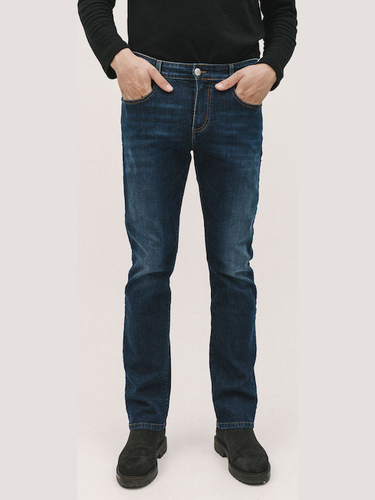 Ανδρικό Παντελόνι Τζιν Ελαστικό Dark Blue Denim
