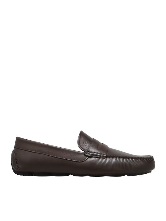 Boss Shoes Δερμάτινα Ανδρικά Loafers σε Καφέ Χρώμα