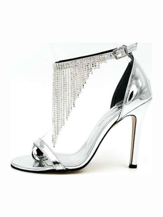 Sandals with Strass Silver