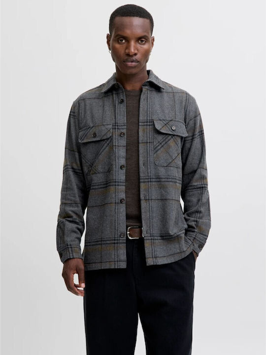 Jack & Jones Overshirt Gri 100% Bumbac
