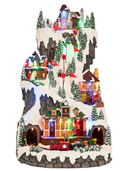 Iliadis Christmas Illuminated Decorative Village with Electric with Music and Movement 52x35x31cm.