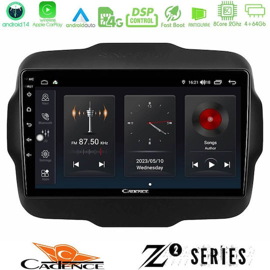 Bizzar Car Audio System for Jeep Renegade 2015-2019 (Bluetooth/USB/WiFi/GPS/Apple-Carplay/Android-Auto) with Touch Screen 9"