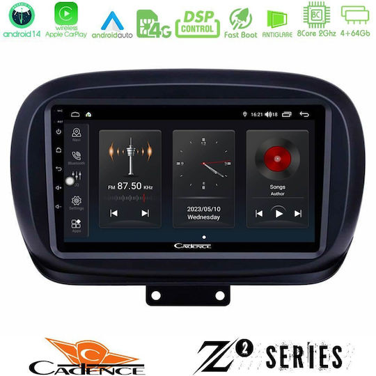 Bizzar Car Audio System for Fiat 500X 2015-2020 (Bluetooth/USB/WiFi/GPS/Apple-Carplay/Android-Auto) with Touch Screen 9"