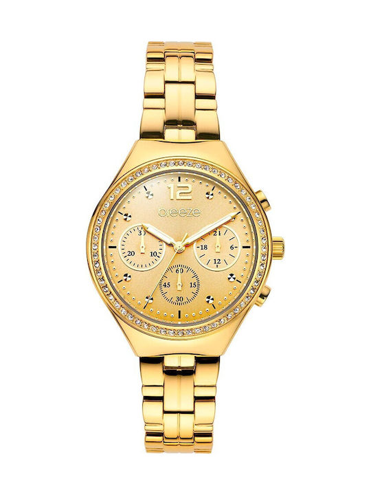 Breeze Women's Watch Chronograph with Gold Meta...