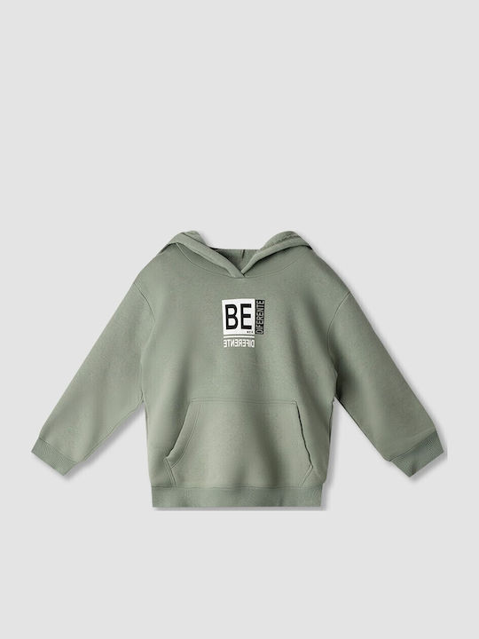 Kinder-Sweatshirt mit Kapuze Olive