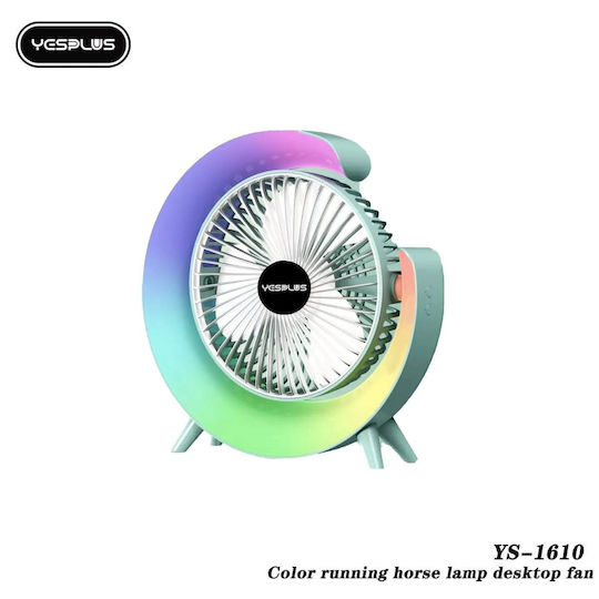 Yesplus Ys-1610 Ventilator De Masă Circulație Lumină De Noapte Rgb Verde