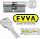EVVA Κύλινδρος Κλειδαριάς Ασφαλείας 75mm (30-45) με Πόμολο και 4 Κλειδιά