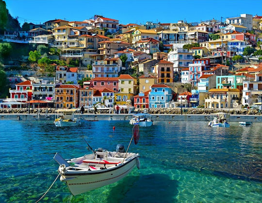 Olympus Diamond Painting "beautiful Parga Greece" Ψηφιδωτό Μωσαικό "πανέμορφη Πάργα" 50χ40