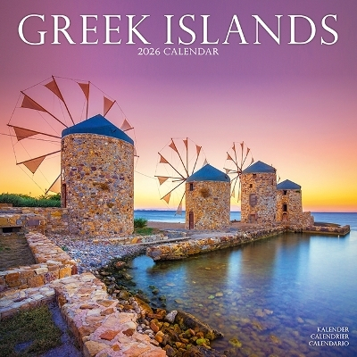 Greek Islands Calendar 2026 Square Travel Wall Calendar 16 Month