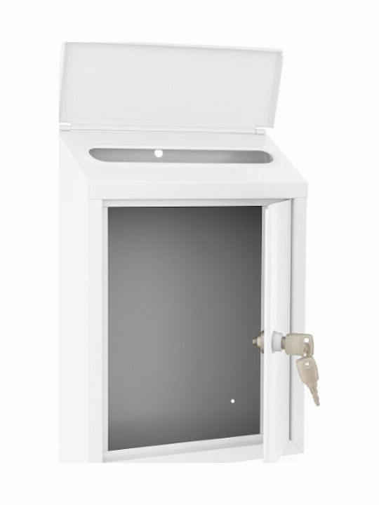 Galifas Outdoor Mailbox Metallic in White Color 21.6x9.4x30.5cm