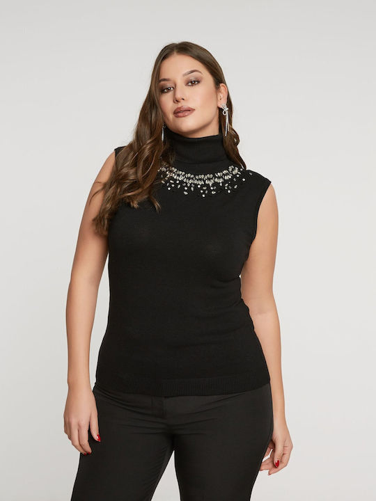 Bluze Damă Pulover Fără Mâneci Negru 8404.1009.N.W-black