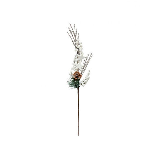 Snowy Pine Branch Star H75 Cm