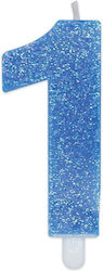 Κερί 1 Μεταλλικό Σιελ Glitter 9 Εκ