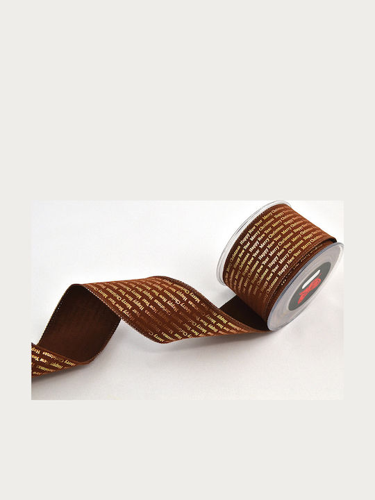 LiebeQueen Christmas Ribbon Brown 900x6cm 1pc