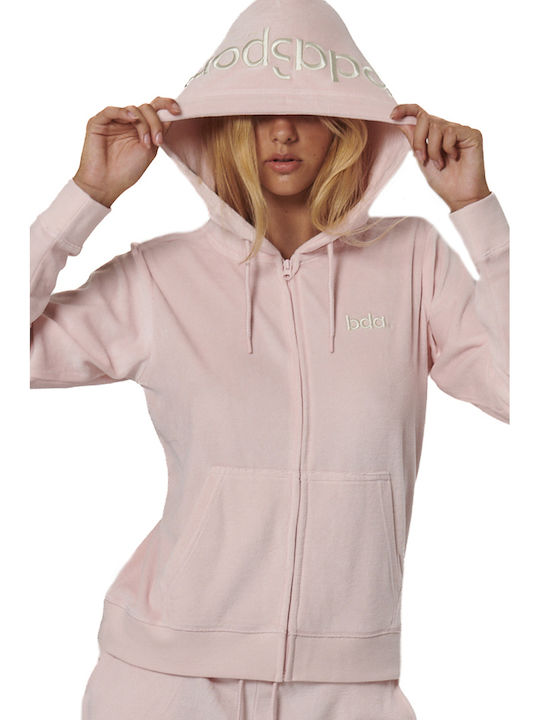 Women's Sweatshirt Jacket Hooded Chalk Pink