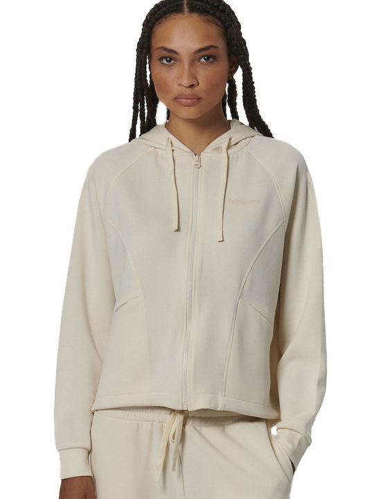 Body Action Women's Sweatshirt Jacket Hooded Ecru