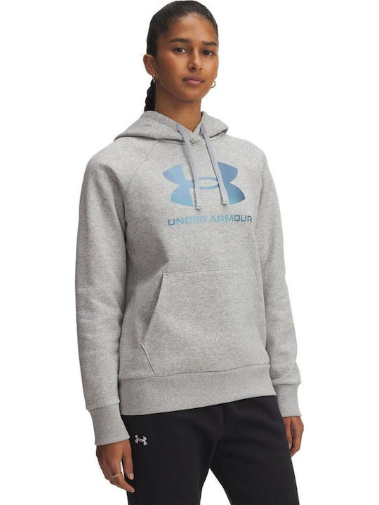 Under Armour Rival Φούτερ Γκρι με Κουκούλα