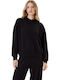 Scarlett Long Women's Sweatshirt Hooded Black