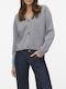 Κοντή Γυναικεία Πλεκτή Ζακέτα Medium Grey Melange