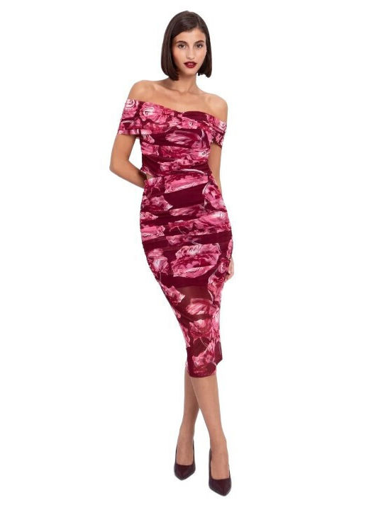 Bleistift Hoch tailliert Midi Rock Blumen Floral