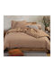Nef-Nef Homeware Suspen Σετ Σεντόνια Υπέρδιπλα 240x270εκ. Caramel (4τμχ)