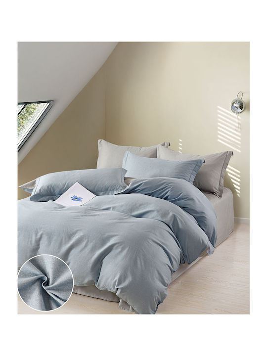 Rythmos Duvet Cover Set Cotton Satin Queen with...