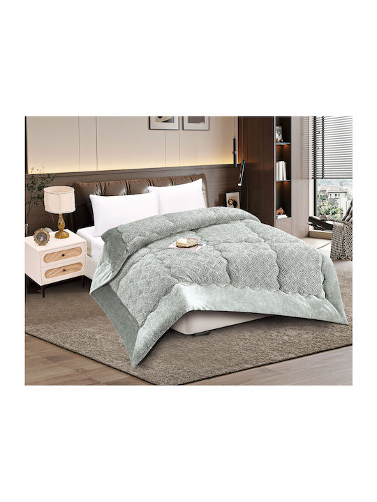 Silk Fashion Duvet Cover Queen 220x240cm Blue Silver 240 GSMGsm