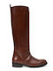 Leder Damenstiefel Tabac Braun