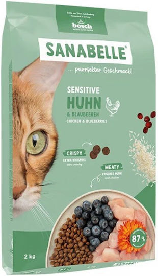 Sensitive Dry Food for Adult Cats with Chicken / Meat / Poultry / Rice 2kg