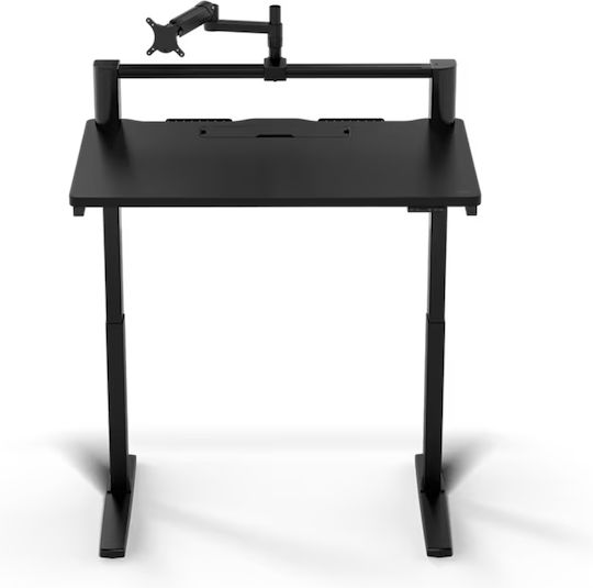 Γραφείο Gaming με Ρυθμιζόμενο Ύψος & USB θύρες 120x76x74εκ. Black Laminate