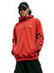 D1 Ovin Sweatshirt with Hood Cinnabar Orange Marl