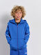 Athletic Kids Cardigan Cotton with Hood Blue